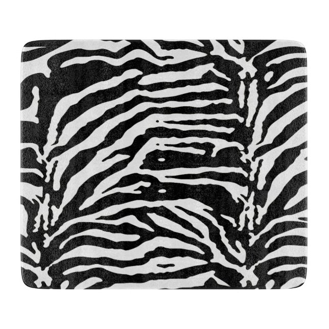 Zebra Camouflage Black and White Artistic Pattern Cutting Board (Front)