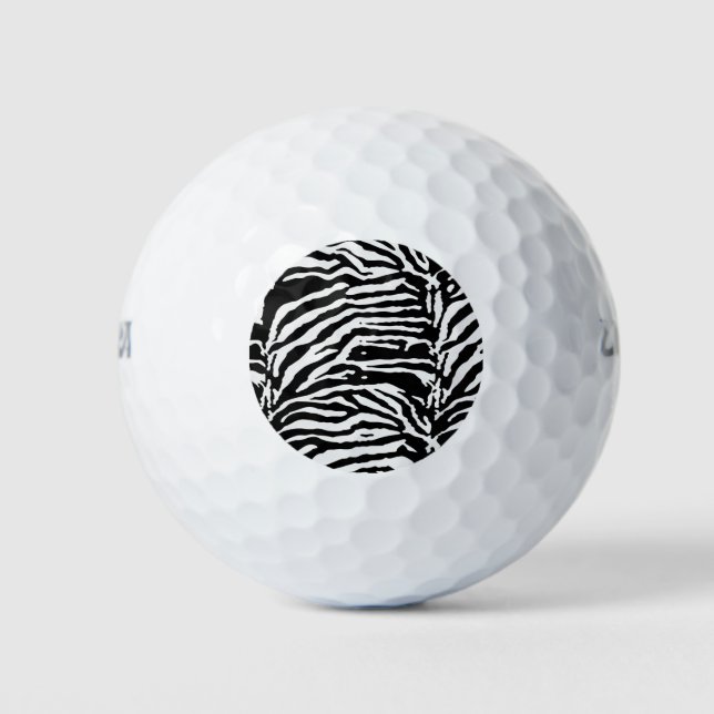 Zebra Camouflage Black and White Artistic Pattern Golf Balls (Front)