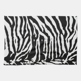 Zebra Camouflage Black and White Artistic Pattern Tea Towel