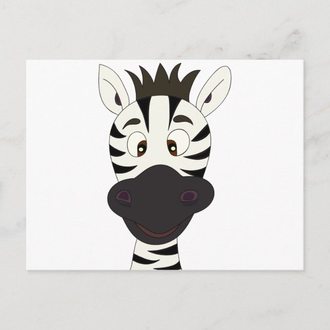 Zebra cartoon postcard (Front)