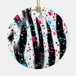 Zebra Ceramic Tree Decoration