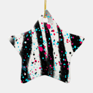 Zebra Ceramic Tree Decoration