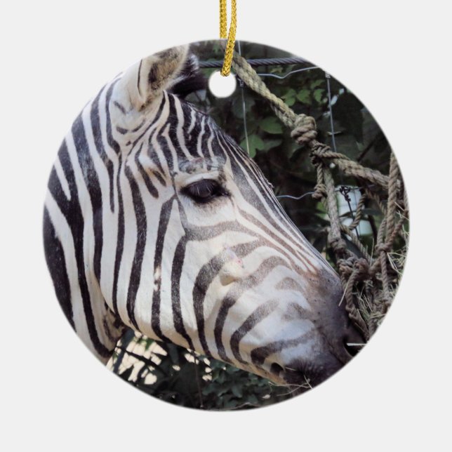 Zebra Ceramic Tree Decoration (Front)