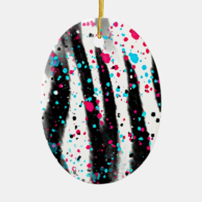 Zebra Ceramic Tree Decoration (Front)