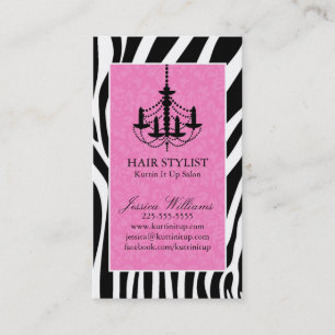 Zebra & Chandelier Business Card