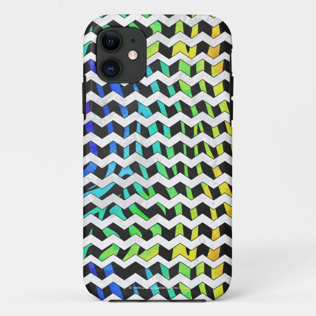 Zebra Chevron Black and Rainbow Print Case-Mate iPhone Case (Back)