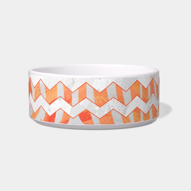 Zebra Chevron Orange and White Bowl (Right)