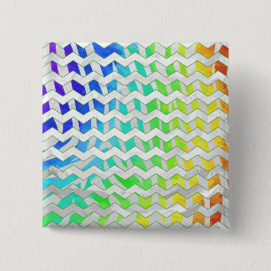 Zebra Chevron Rainbow and White Print 15 Cm Square Badge
