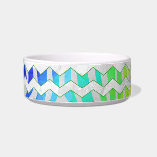 Zebra Chevron Rainbow and White Print Bowl