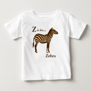Zebra - Chocolate Brown and Camel Tan Baby T-Shirt