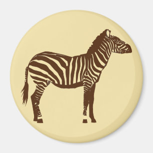 Zebra - Chocolate Brown and Camel Tan Magnet