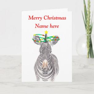 Zebra Christmas Holiday Card