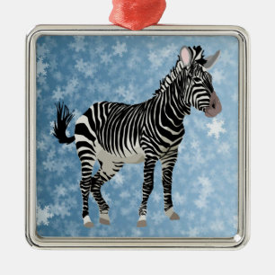 zebra christmas metal tree decoration