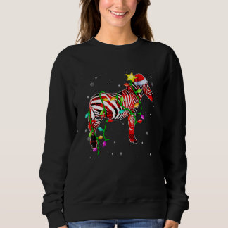 Zebra  Christmas  Santa Hat Xmas Lights Holidays Sweatshirt