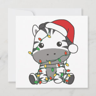Zebra Christmas Winter Animals Holiday Zebras Card