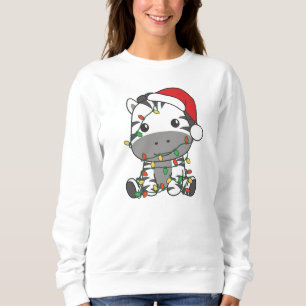 Zebra Christmas Winter Animals Holiday Zebras Sweatshirt