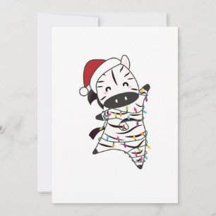 Zebra Christmas Zebras Winter Animals Adult Cloth  Holiday Card