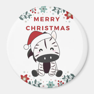 Zebra Christmas Zebras Winter Animals Magnet