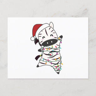 Zebra Christmas Zebras Winter Animals Postcard
