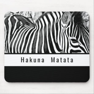 Zebra close up in black&white mouse mat