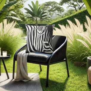 Zebra close up modern  art cushion