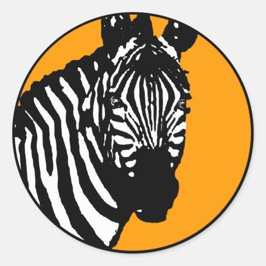 zebra. colour customisable. classic round sticker