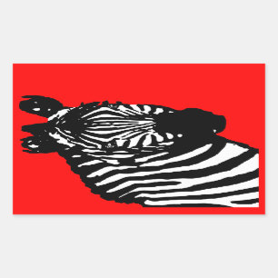zebra. colour customisable. rectangular sticker