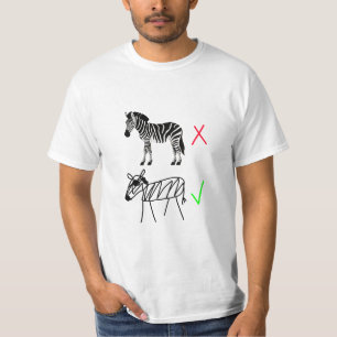 Zebra Contrast – High Quality vs. Hand-Drawn Zebra T-Shirt