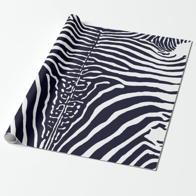 Zebra Cowhide Print black and white wrapping paper (Unrolled)