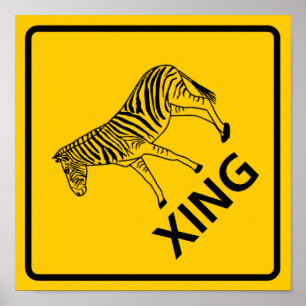 Zebra Crossing Highway Sign