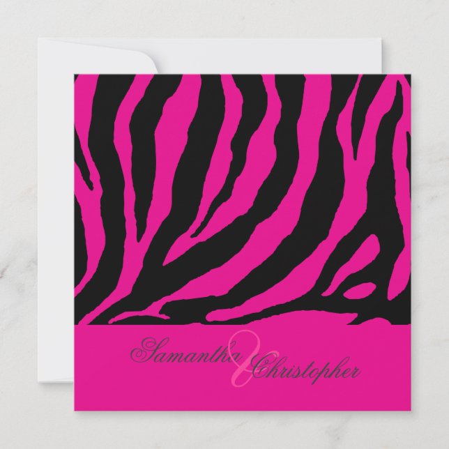 zebra/Customisable background colour Invitation (Front)
