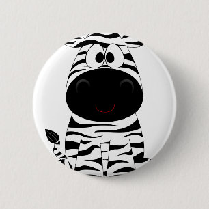 Zebra Cute Animal Stripes Jungle Safari Whimsical 6 Cm Round Badge