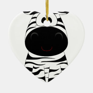 Zebra Cute Animal Stripes Jungle Safari Whimsical Ceramic Tree Decoration