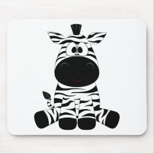 Zebra Cute Animal Stripes Jungle Safari Whimsical Mouse Mat