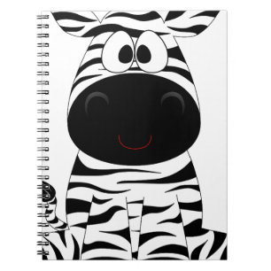 Zebra Cute Animal Stripes Jungle Safari Whimsical Notebook