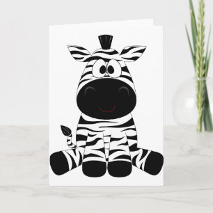 Zebra Cute Animal Stripes Jungle Safari Whimsical Thank You Card