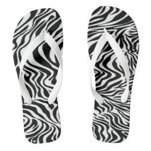 Zebra design flip flops
