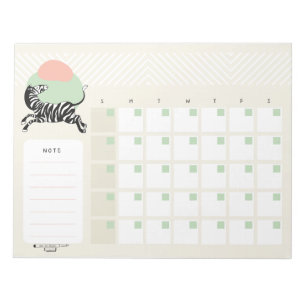 Zebra Desk Calendar Notepad