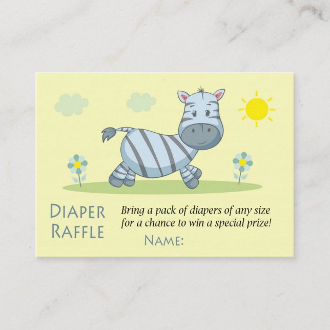 Zebra Diaper Raffle Tickets (Front)