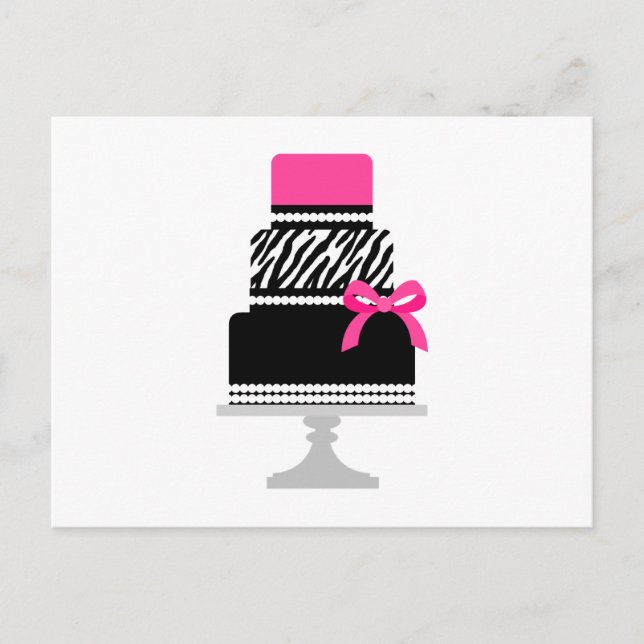 Zebra Diva Cake Postcard (Front)
