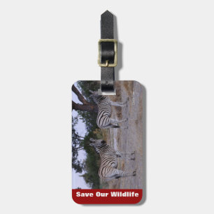 Zebra Double Take Photo Luggage Tag