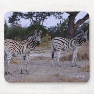 Zebra Double Take Photo Mouse Mat