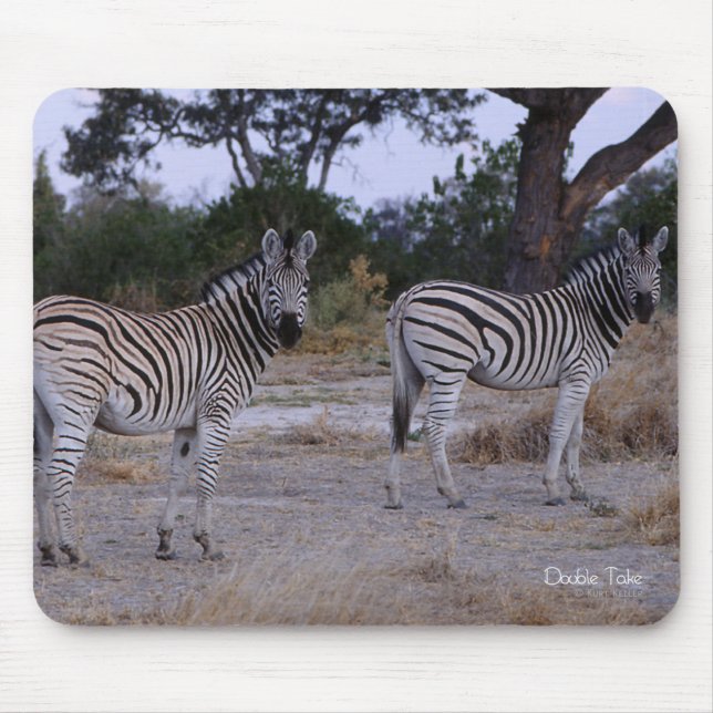 Zebra Double Take Photo Mouse Mat (Front)