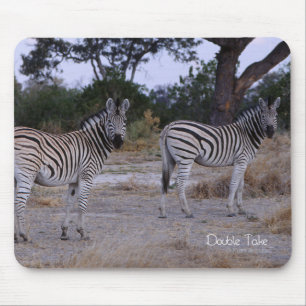 Zebra Double Take Photo Mouse Mat