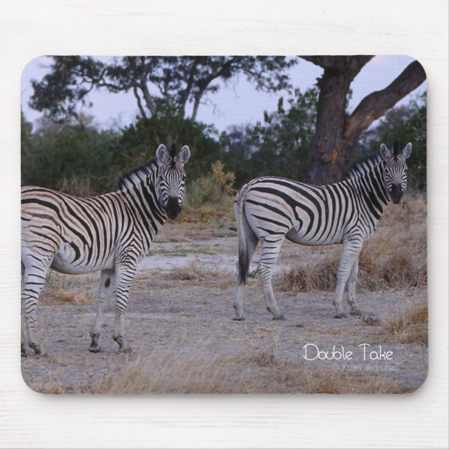 Zebra Double Take Photo Mouse Mat (Front)