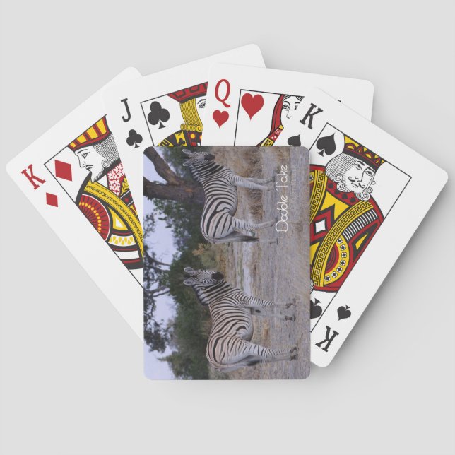 Zebra Double Take Photo Playing Cards (Back)
