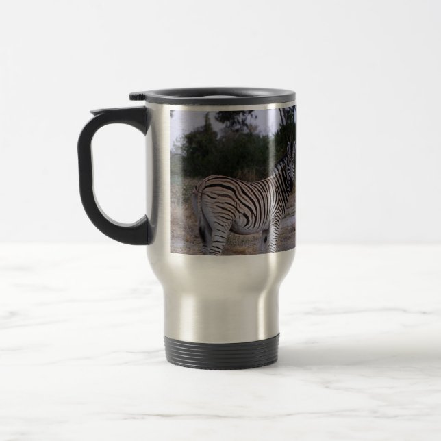 Zebra Double Take Photo Travel Mug (Left)