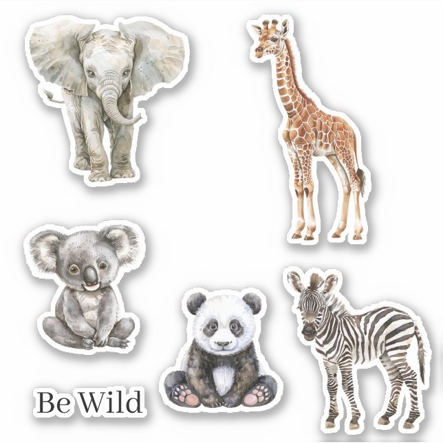 Zebra Elephant Koala Giraffe Safari Panda Animals (Front)
