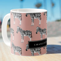 Zebra Exotic Animal Pattern Blush Pink