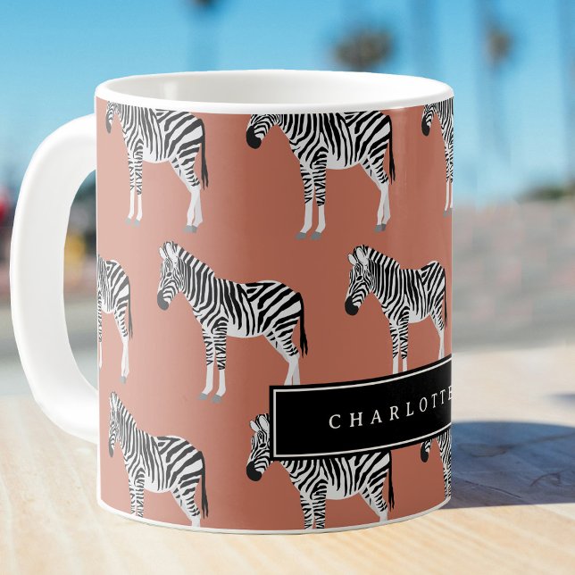 Zebra Exotic Animal Pattern Terracotta Orange Coffee Mug (Zebra Exotic Animal Pattern Terracotta Orange Coffee Mug)